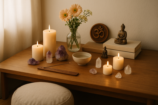 🔮 Cómo crear tu espacio sagrado para manifestar (altar espiritual minimalista) Lectura: 6 min · Ritual · Conexión energética