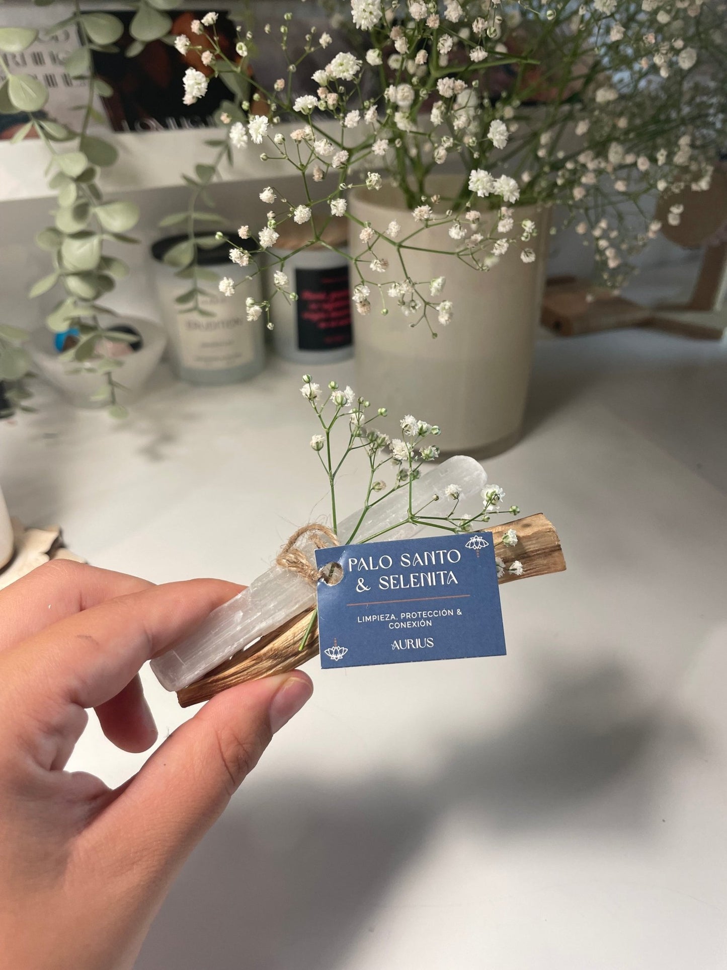 ATADO DE SELENITA Y PALO SANTO | Limpieza & Sellado