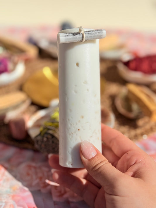 VELA RITUALIZADA CUARZO BLANCO - Limpieza energética