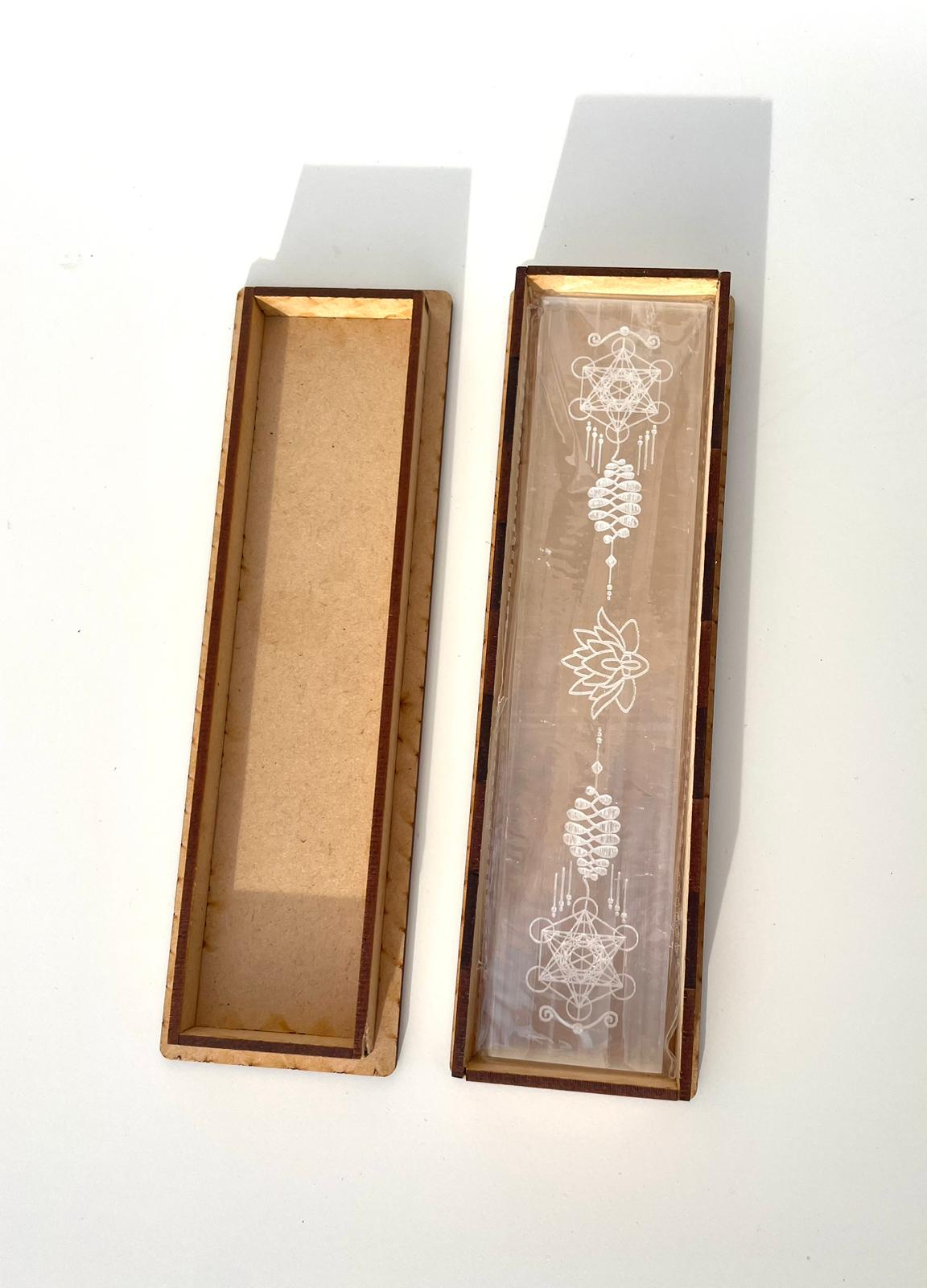 🤍PLACA DE SELENITA GEOMETRIA SAGRADA 🤍
