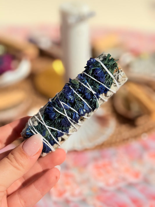 ATADO SALVIA BLANCA CON SINUATA AZUL - Sahumerio de Despertar Espiritual
