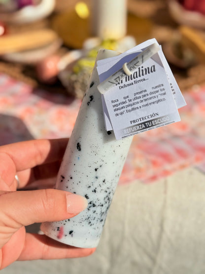VELA RITUALIZADA TURMALINA NEGRA - Protección energética