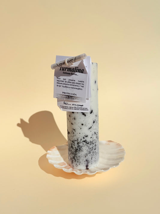 VELA RITUALIZADA TURMALINA NEGRA - Protección energética