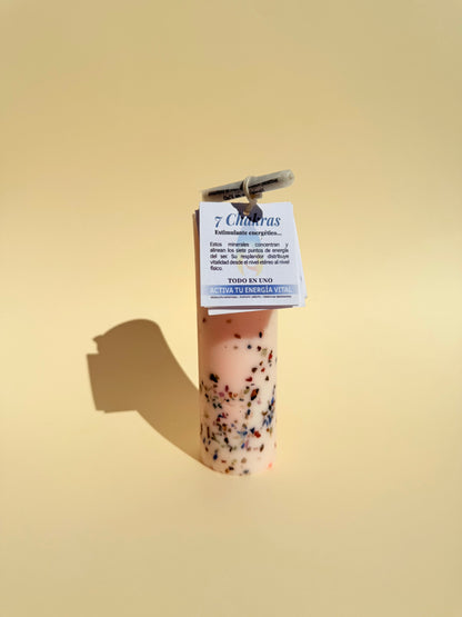 VELA RITUALIZADA CUARZOS 7 CHAKRAS - Meditación y Equilibrio