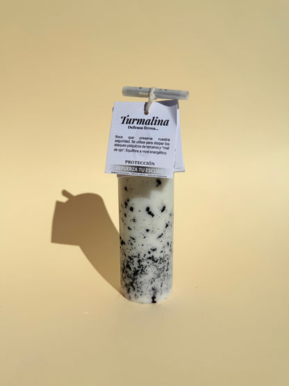 VELA RITUALIZADA TURMALINA NEGRA - Protección energética